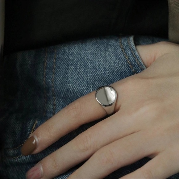 NEW 925 Gold Signet Sterling Silver Ring - Picture 6 of 9